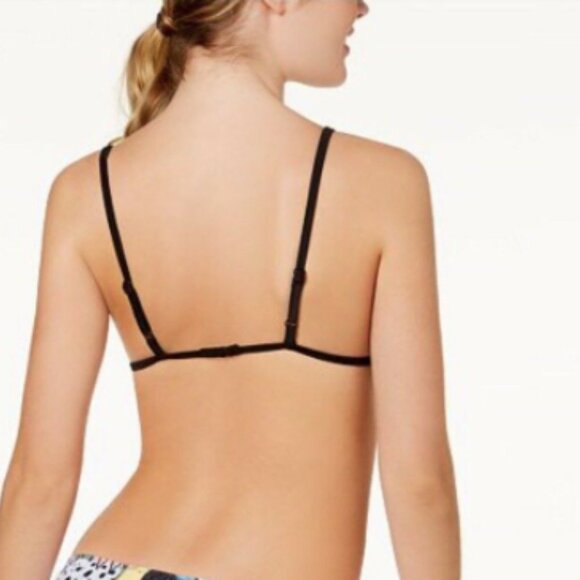 NEW Volcom "Collage Dropout" Abstract Print Triangle String Bikini Top Sz. S - Picture 2 of 2